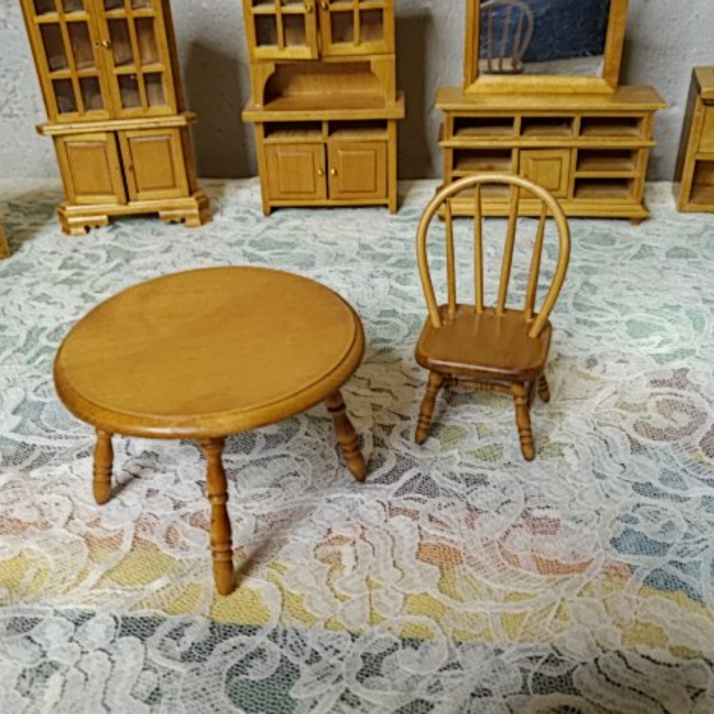 Vintage Doll House Wood Furniture Large set 12 Pc - Picture 3 of 16